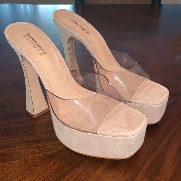 New‼️ Schutz $118.00 Haila Suede Platform Sandals - Picture 6 of 16